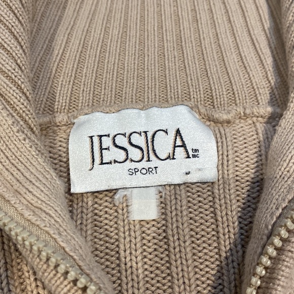 Jessica Sport Zip-Up Hoodie Womens Small Tan Worn Excellent Condition - Picture 3 of 7